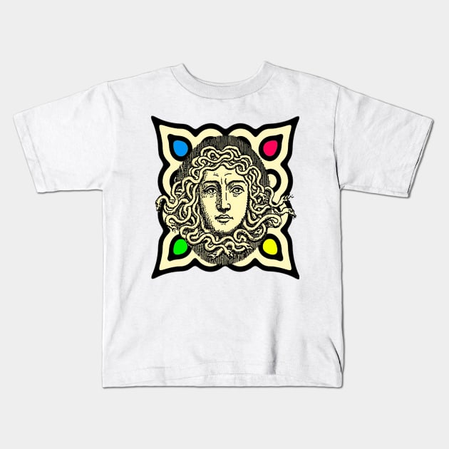 Medusa Gorgon Serpents on the head Kids T-Shirt by Marccelus